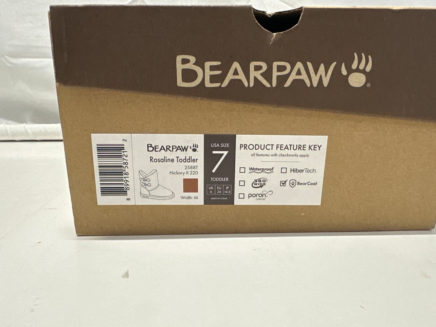 Bearpaw Rosaline Toddler Boots Hickory Brown Sheepskin Size 7 New