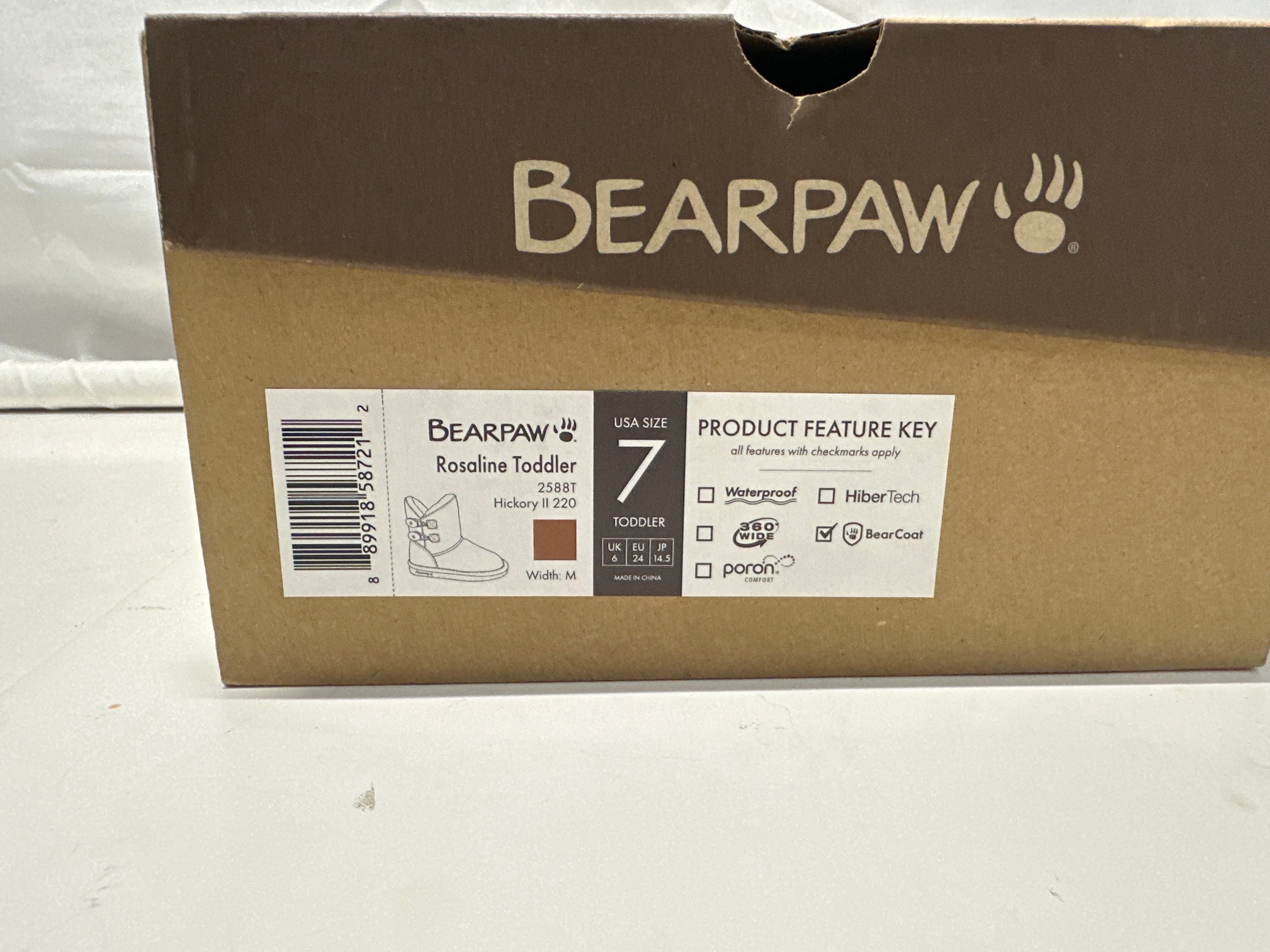 Bearpaw Rosaline Toddler Boots Hickory Brown Sheepskin Size 7 New