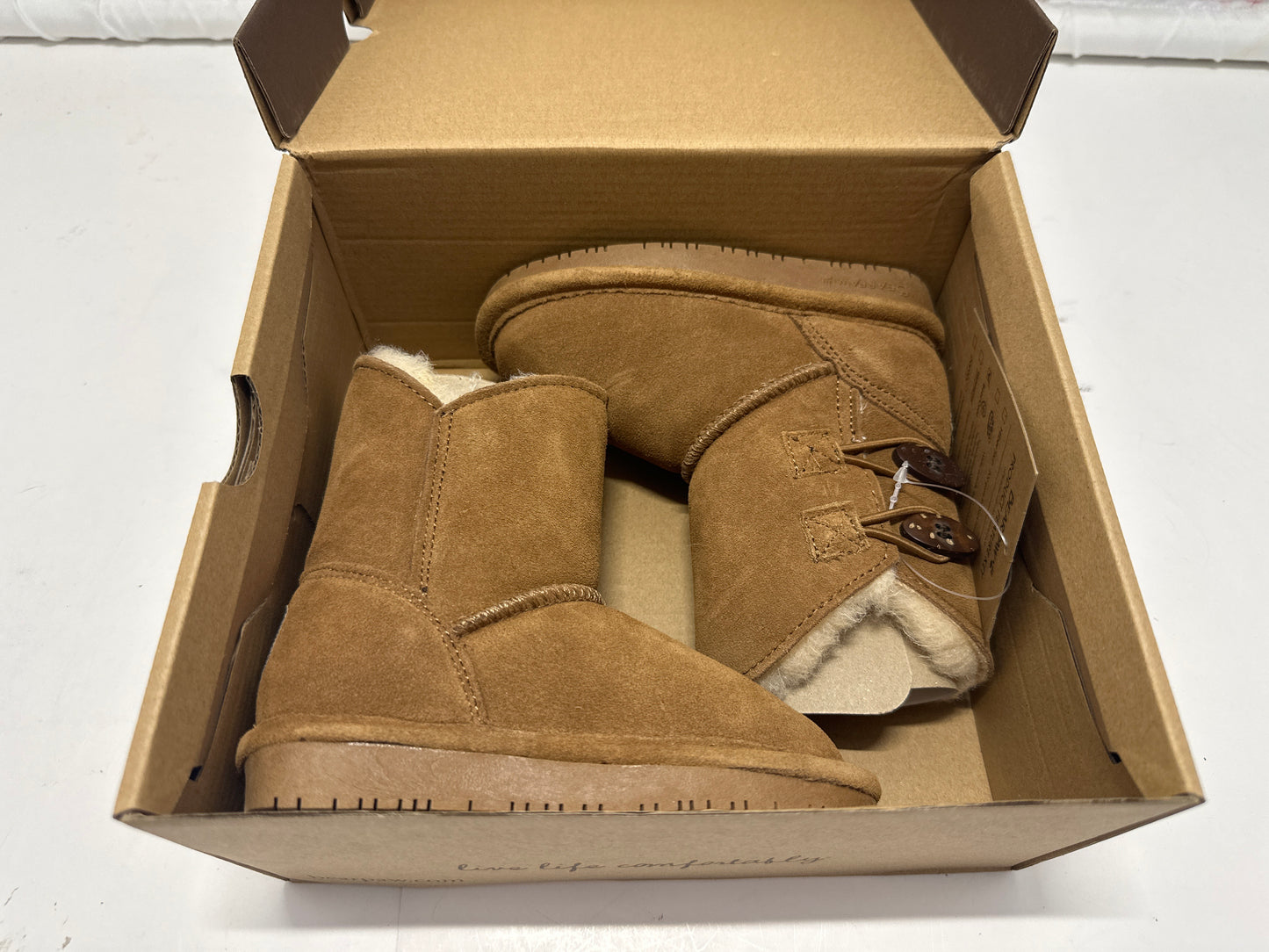 Bearpaw Rosaline Toddler Boots Hickory Brown Sheepskin Size 7 New