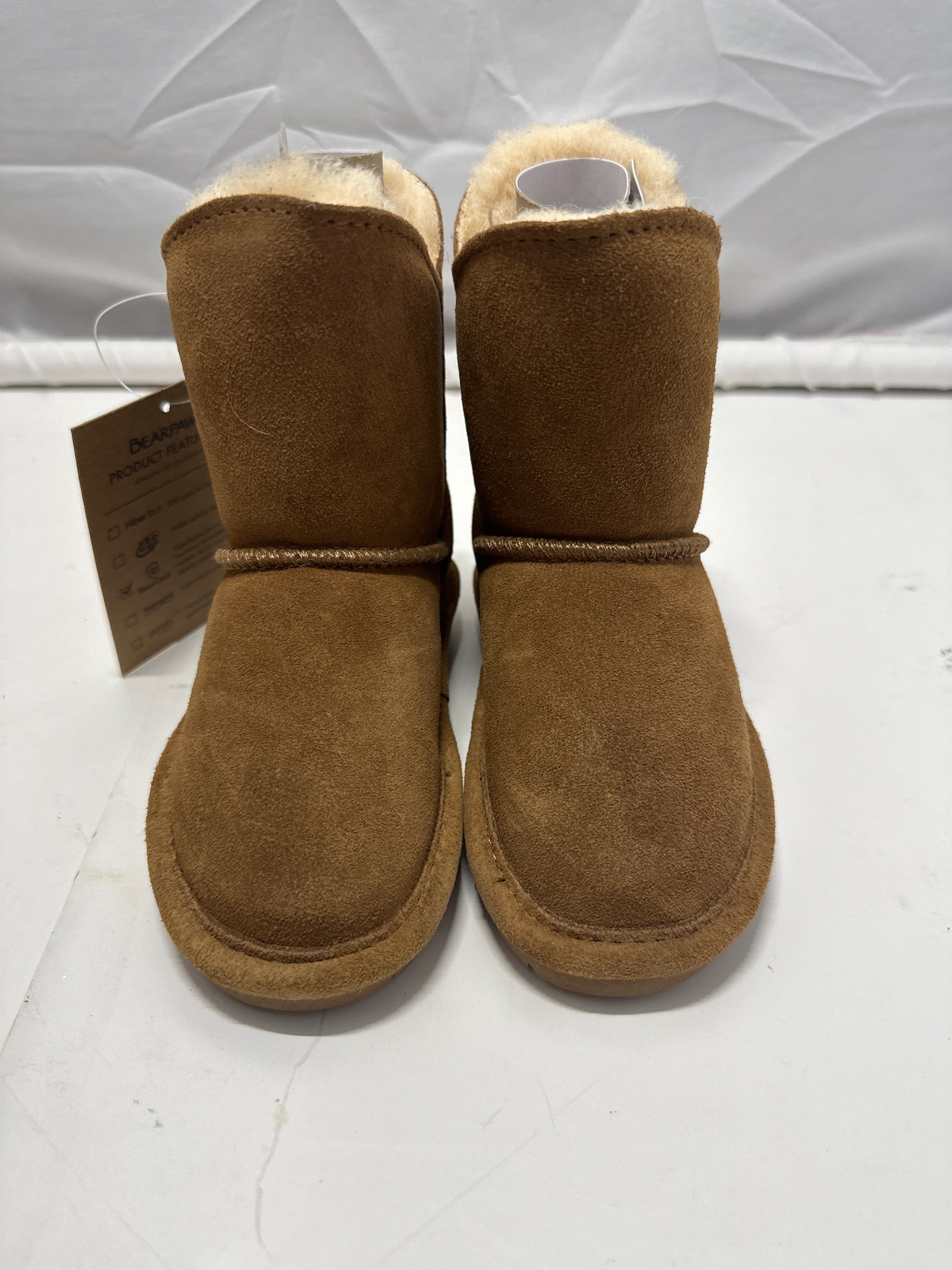 Bearpaw Rosaline Toddler Boots Hickory Brown Sheepskin Size 7 New