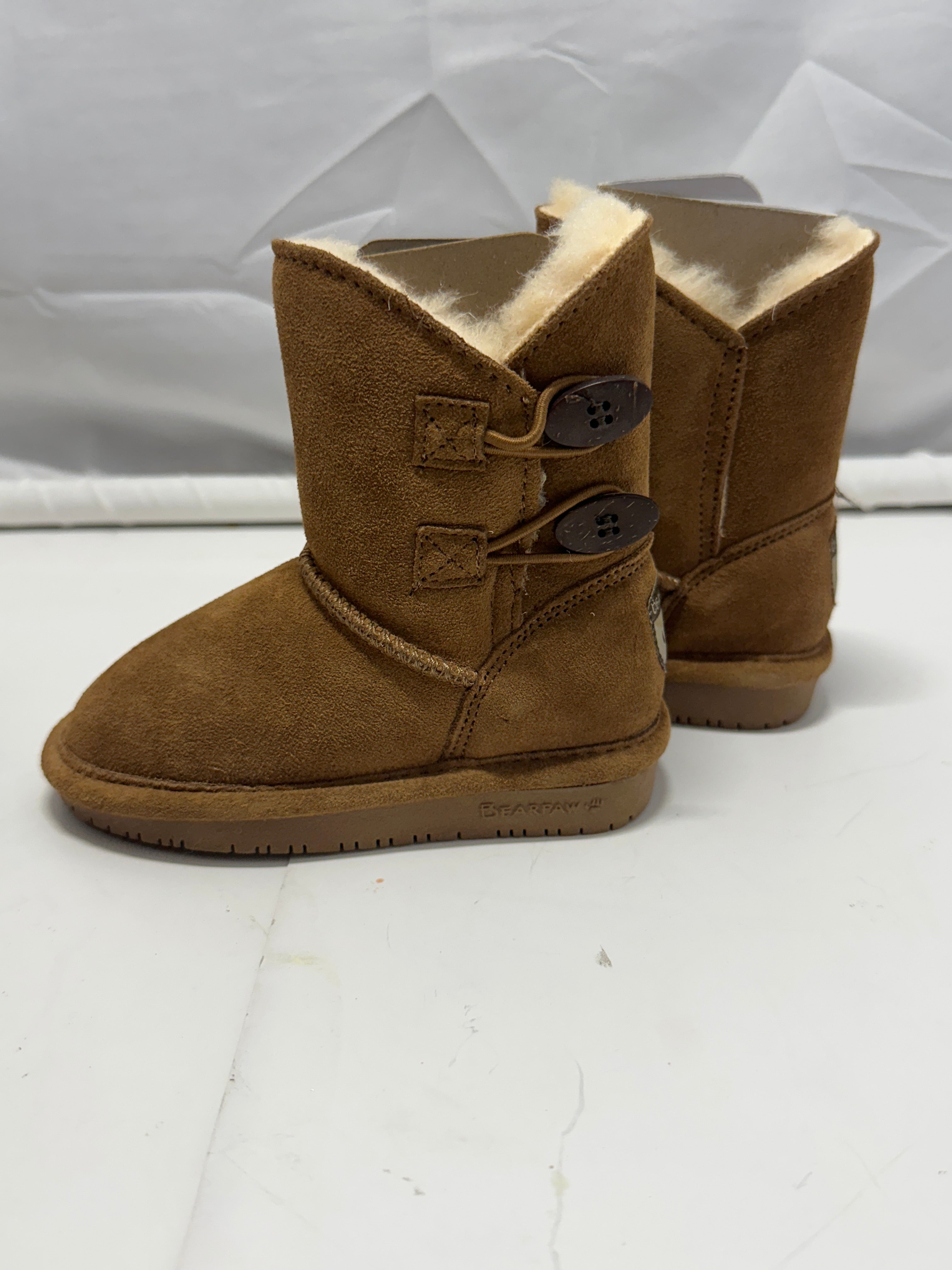 Bearpaw Rosaline Toddler Boots Hickory Brown Sheepskin Size 7 New