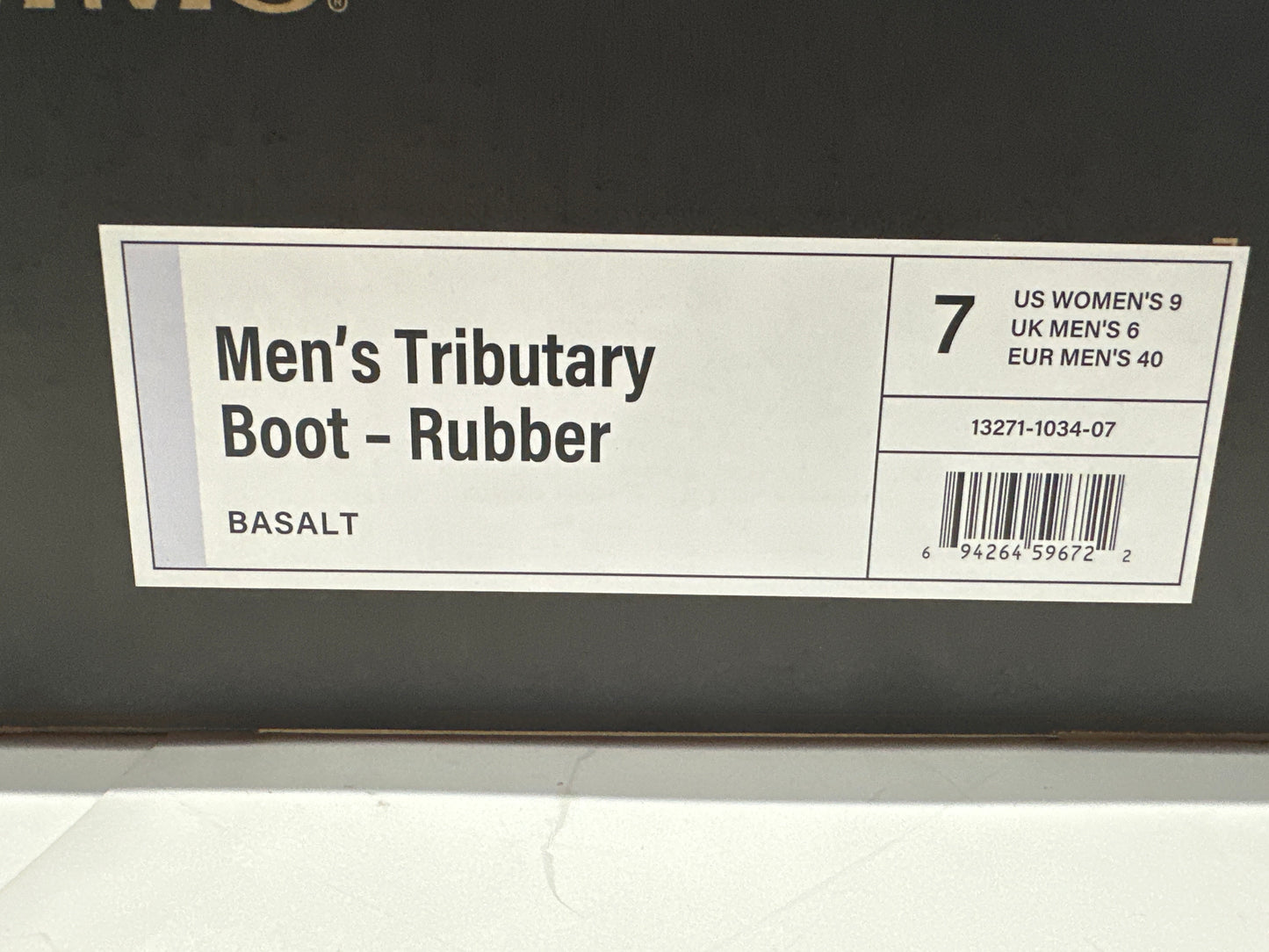 Simms Men's Tributary Rubber Wading Boots Basalt Size 7 Felt-Free Fishing