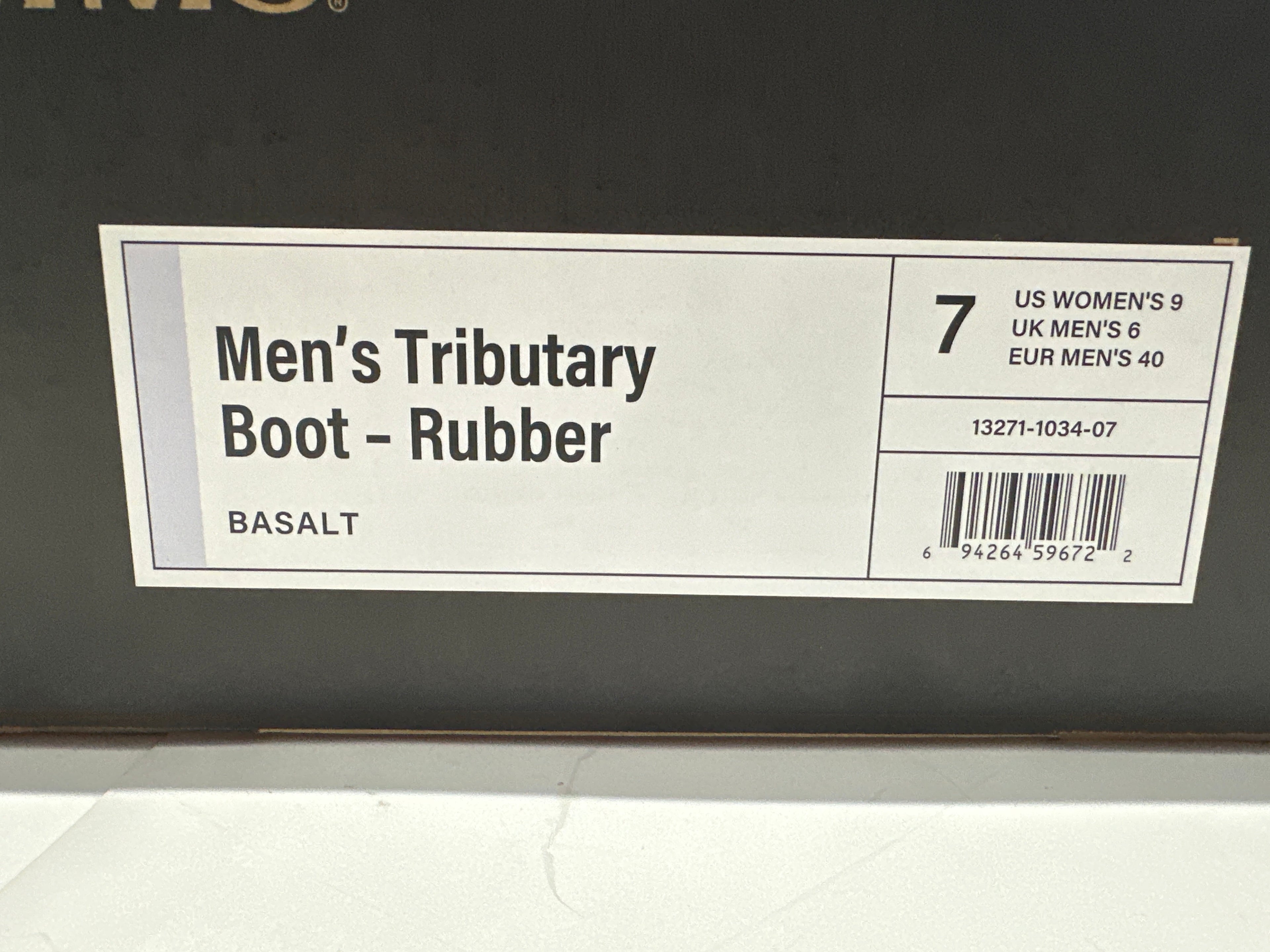 Simms Men's Tributary Rubber Wading Boots Basalt Size 7 Felt-Free Fishing