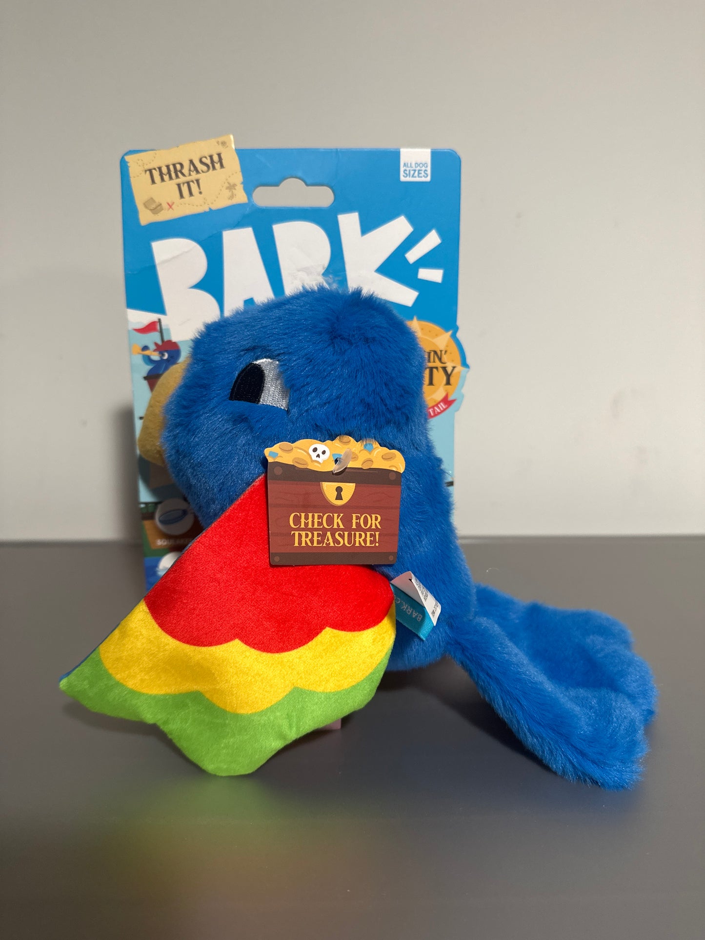 BARK Polly Roger – Squeaky Crinkly Plush Tug & Shake Dog Toy