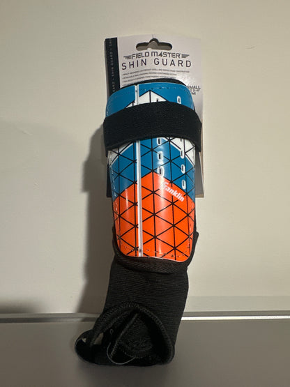 Franklin Sports Field Master Soccer Shin Guards – Blue & Orange (Size XS)