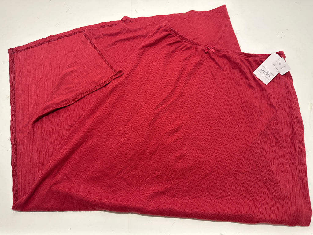 Auden Women's Soft Ribbed Sleep Lounge Skirt Red