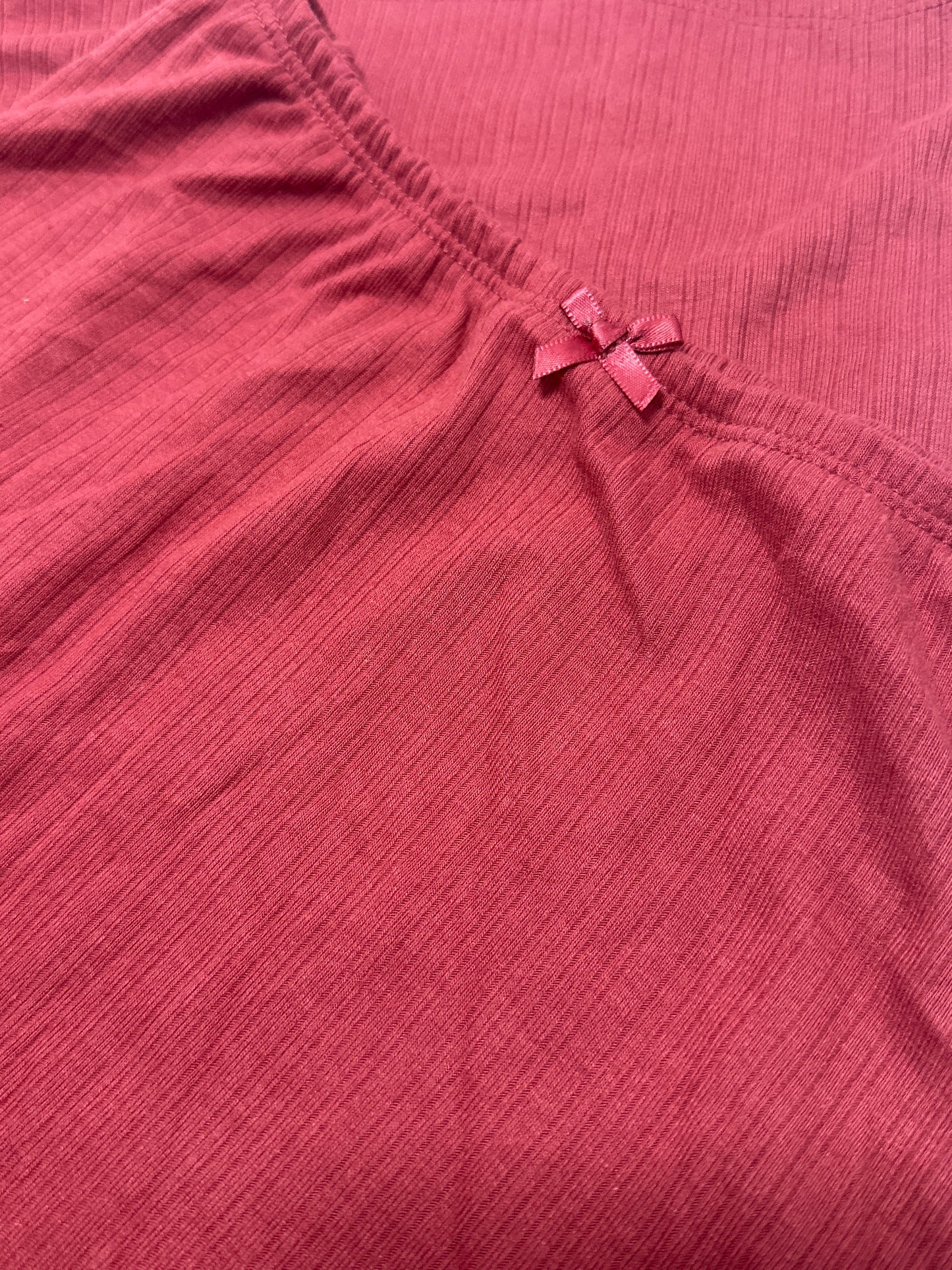 Auden Women's Soft Ribbed Sleep Lounge Skirt Red