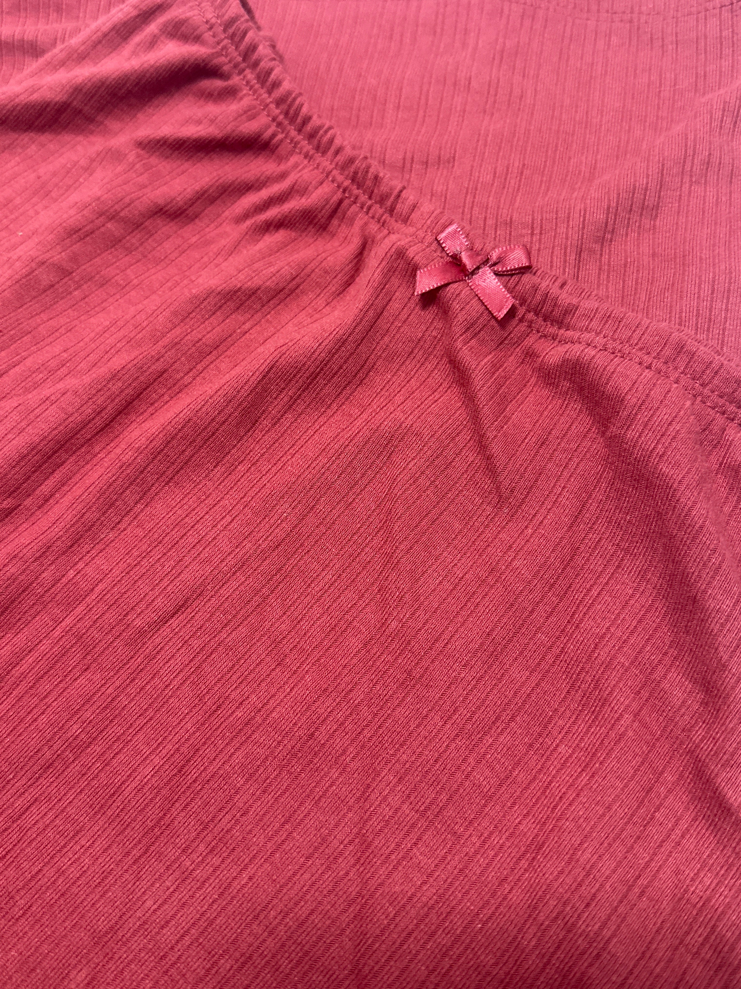 Auden Women's Soft Ribbed Sleep Lounge Skirt Red