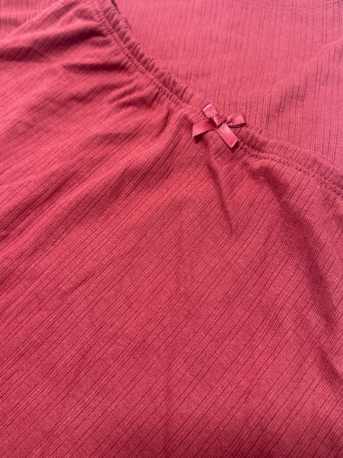 Auden Women's Soft Ribbed Sleep Lounge Skirt Red