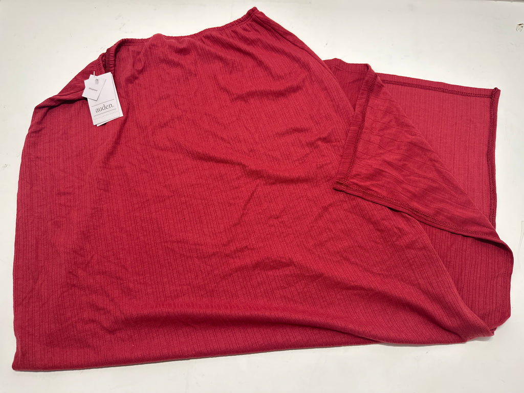 Auden Women's Soft Ribbed Sleep Lounge Skirt Red