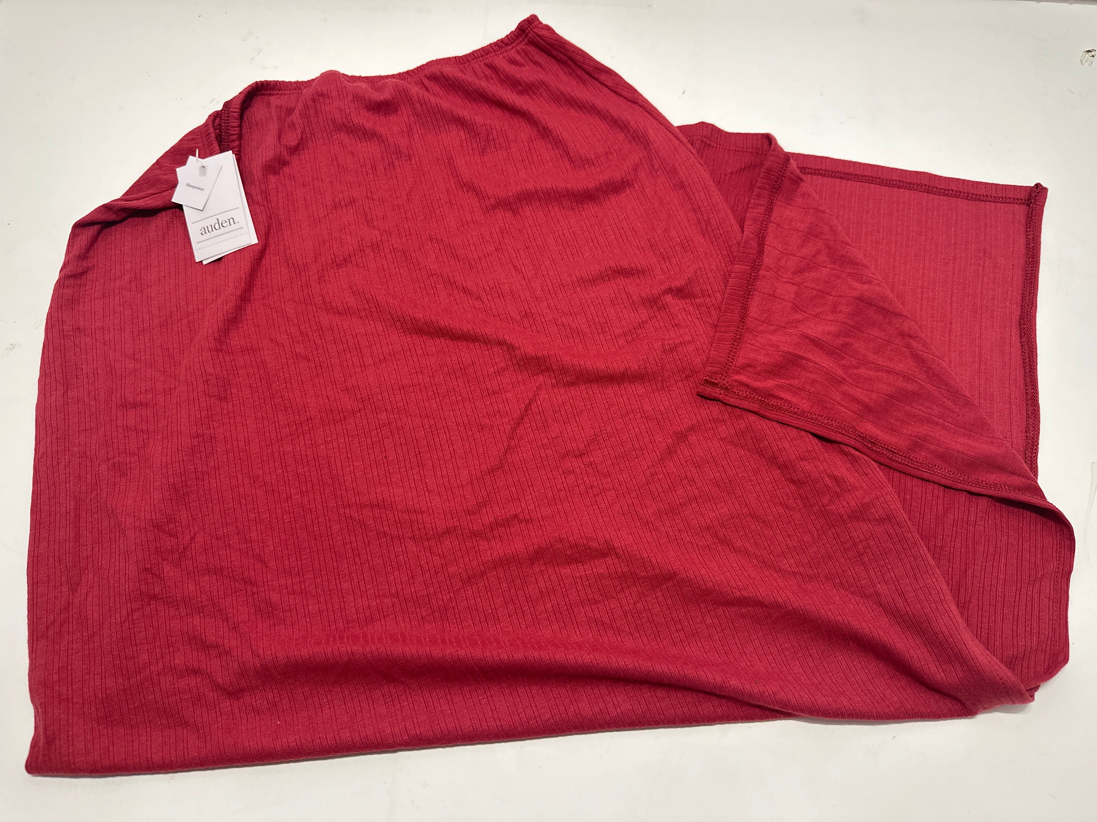 Auden Women's Soft Ribbed Sleep Lounge Skirt Red