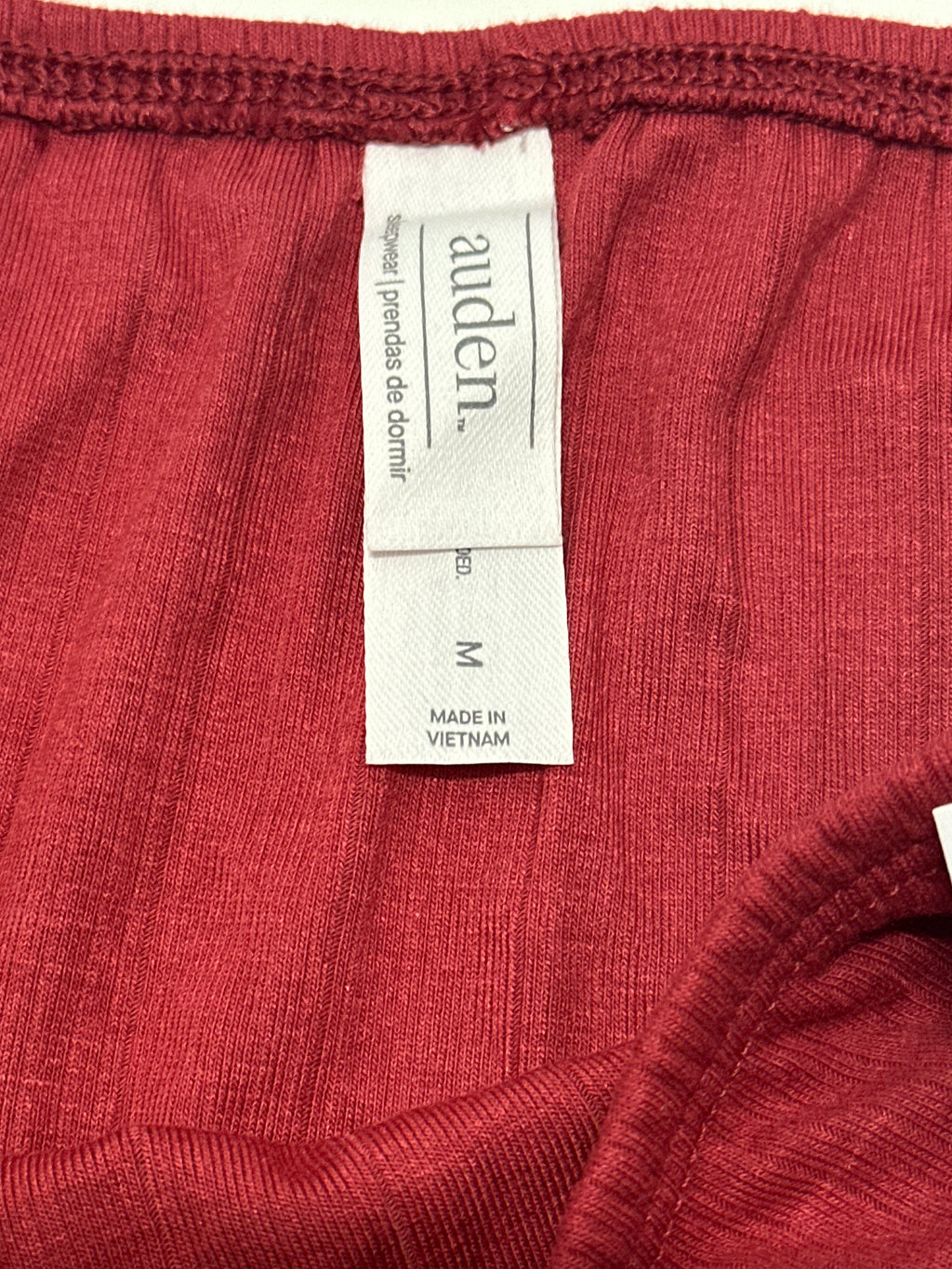 Auden Women's Soft Ribbed Sleep Lounge Skirt Red