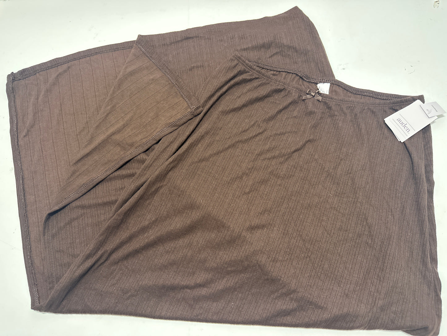 Auden Women's Soft Ribbed Sleep Lounge Skirt Brown