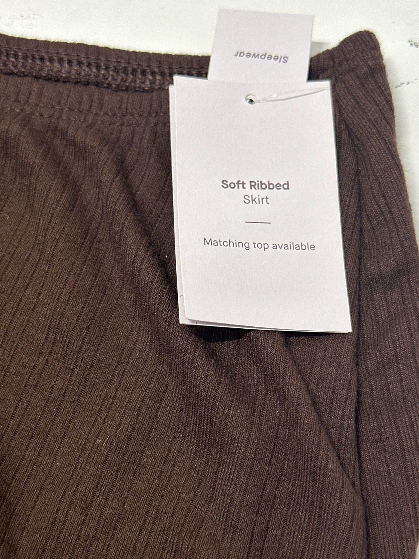 Auden Women's Soft Ribbed Sleep Lounge Skirt Brown