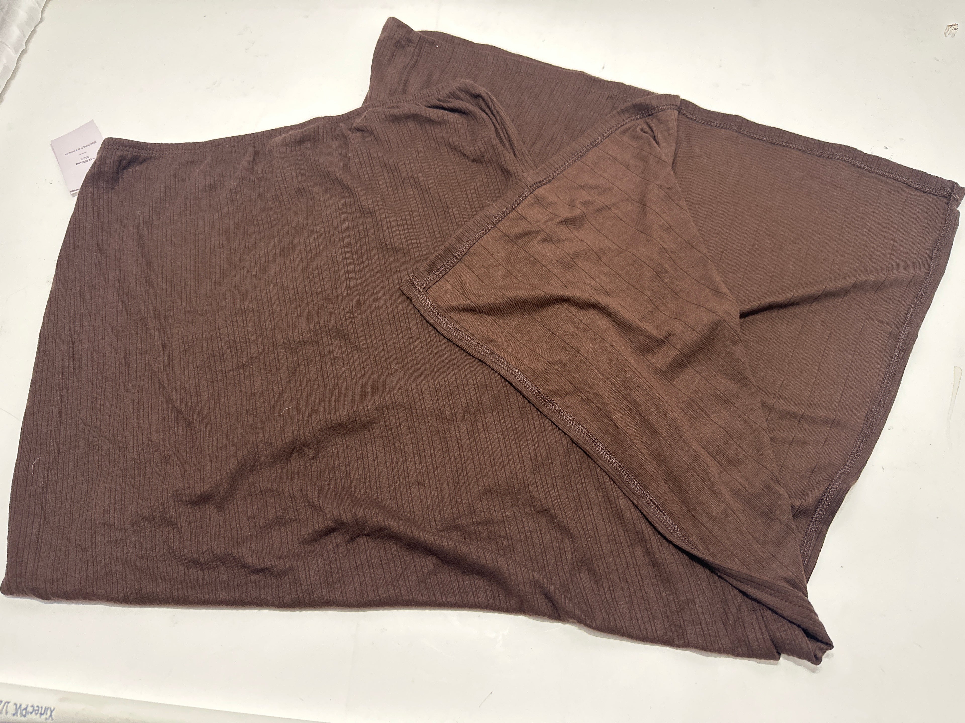 Auden Women's Soft Ribbed Sleep Lounge Skirt Brown