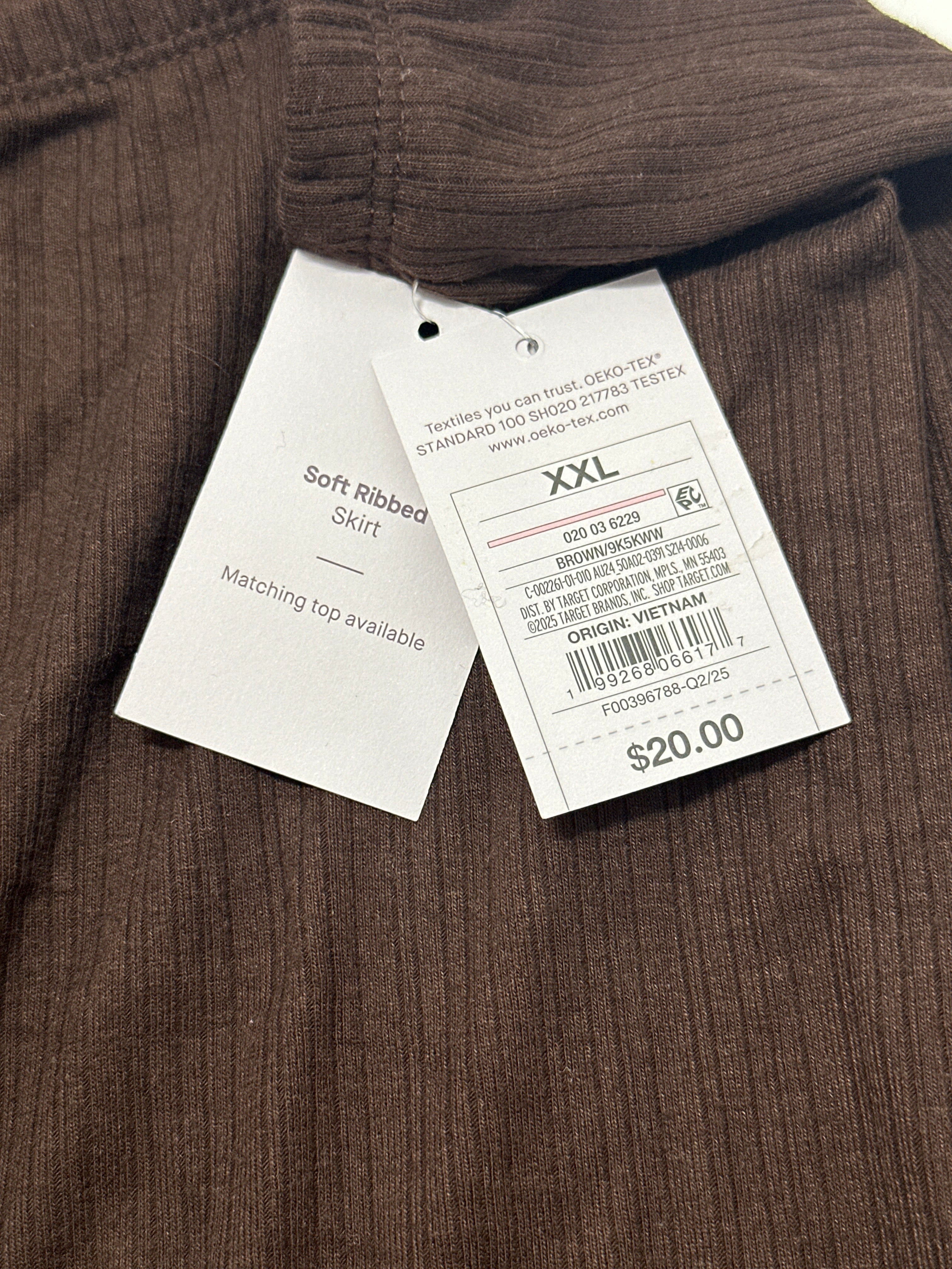 Auden Women's Soft Ribbed Sleep Lounge Skirt Brown