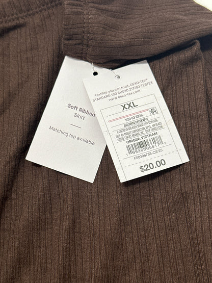 Auden Women's Soft Ribbed Sleep Lounge Skirt Brown