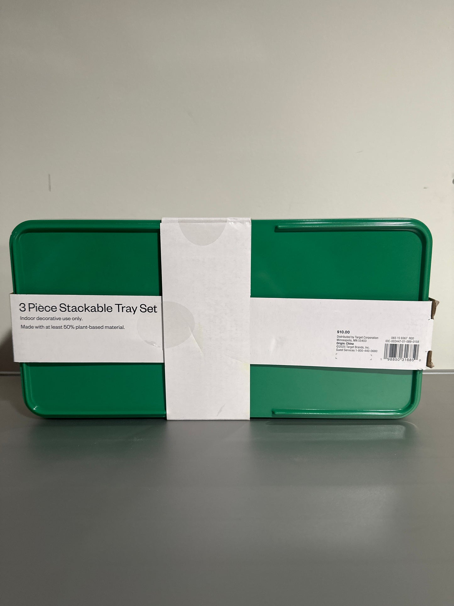 3pc Stackable Blue/Green Melamine Decorative Trays – Room Essentials™