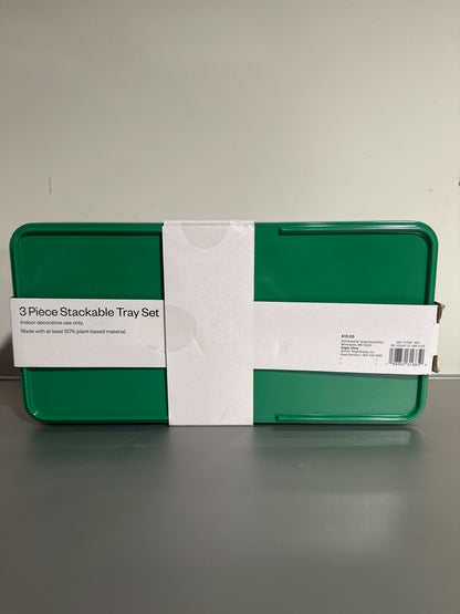 3pc Stackable Blue/Green Melamine Decorative Trays – Room Essentials™