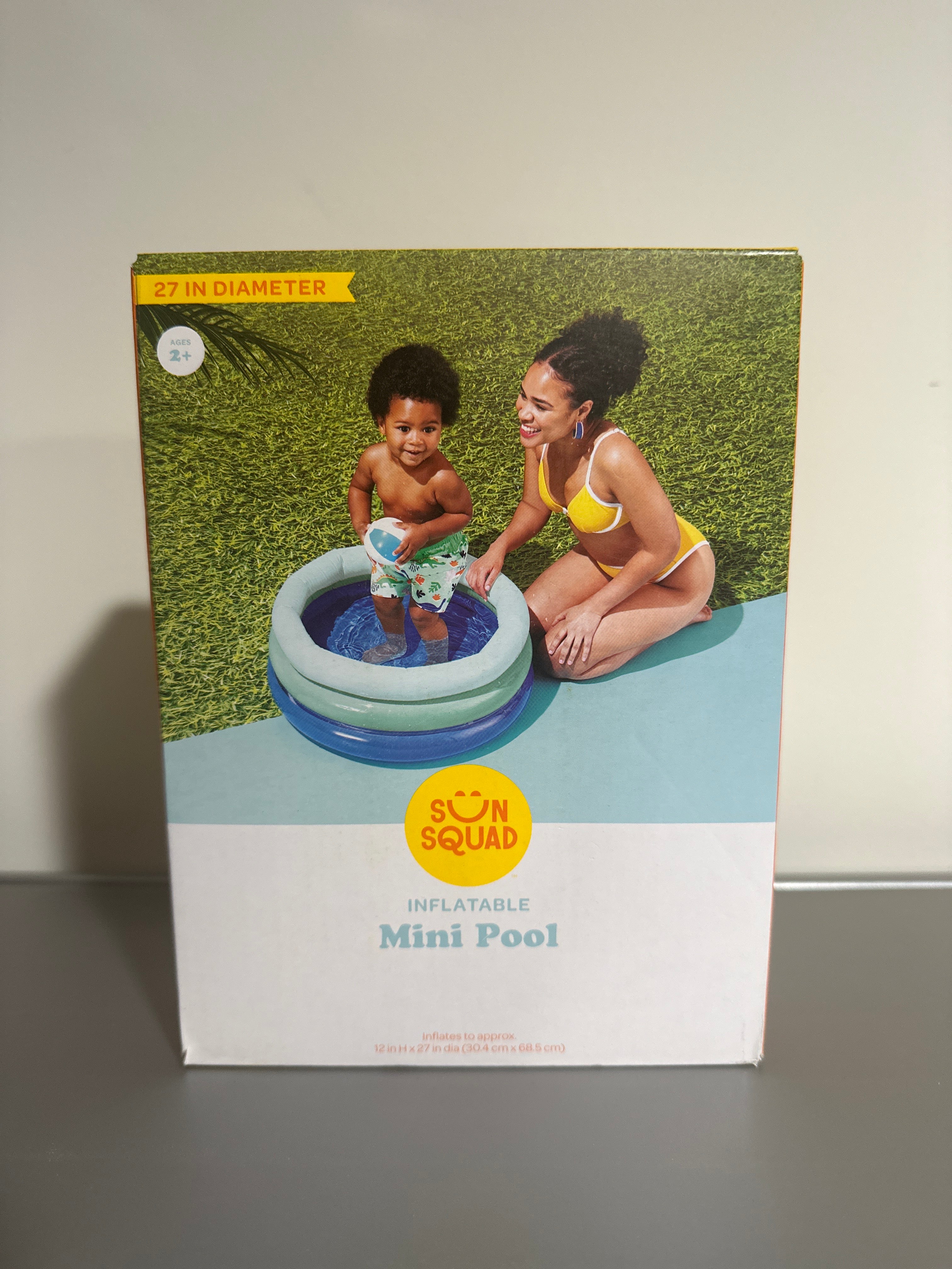 Sun Squad Inflatable Mini Pool – 27in Kids Toddler Pool