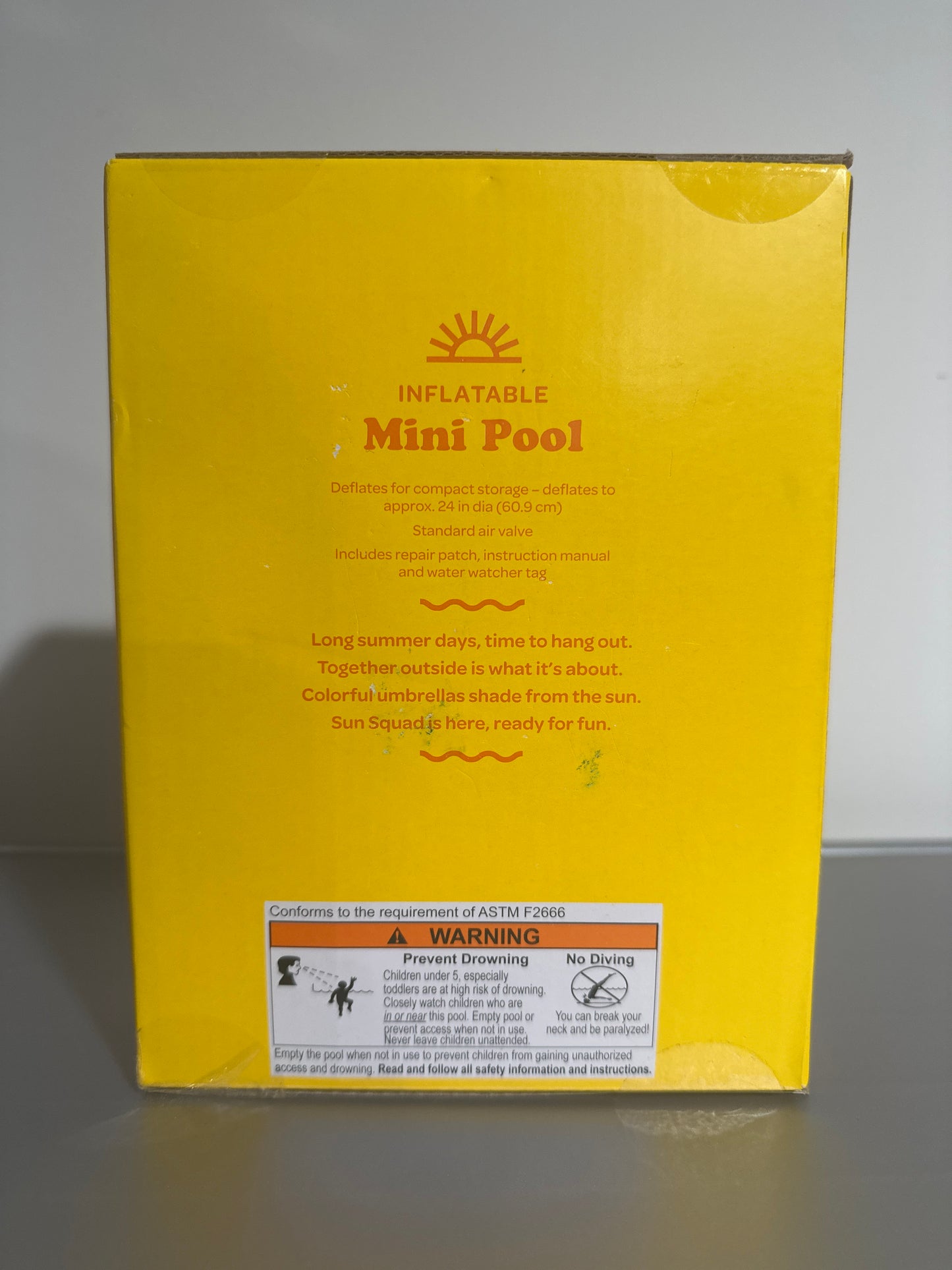 Sun Squad Inflatable Mini Pool – 27in Kids Toddler Pool