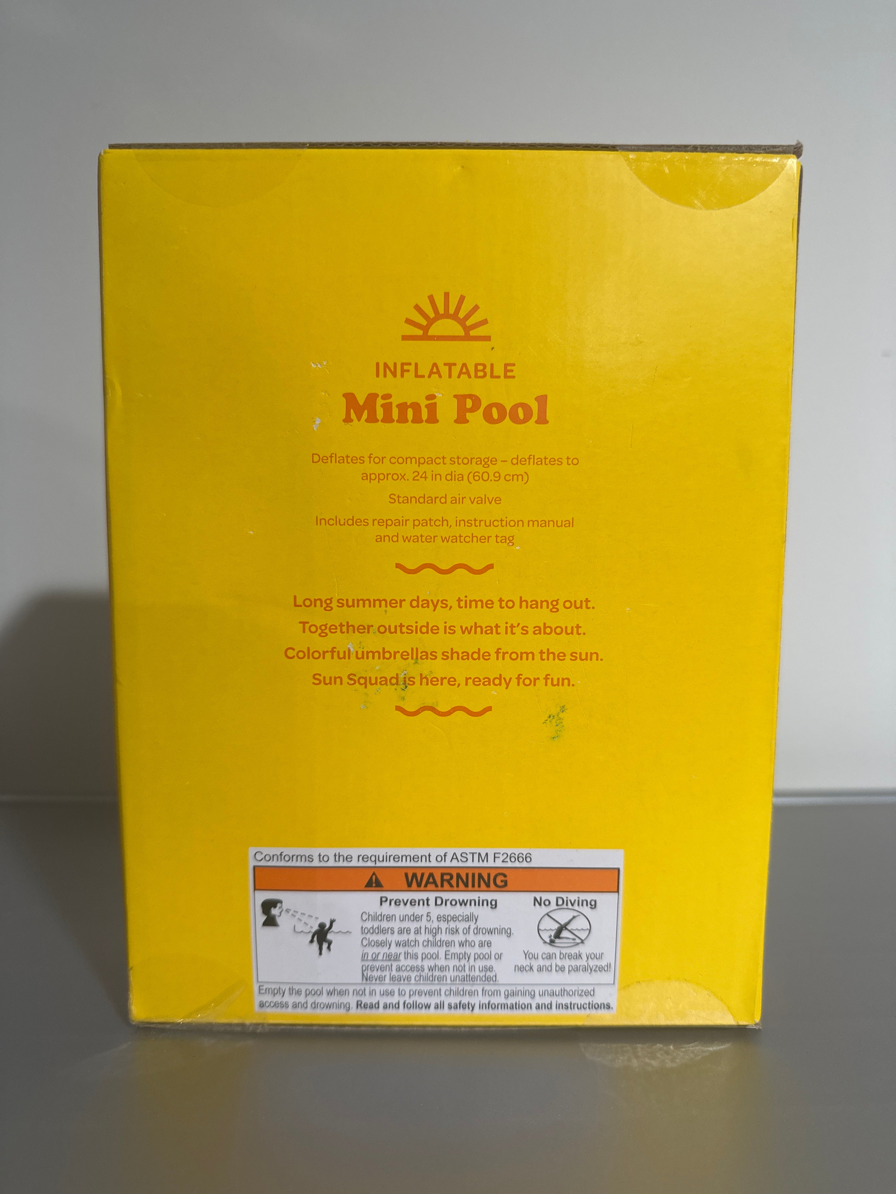 Sun Squad Inflatable Mini Pool – 27in Kids Toddler Pool