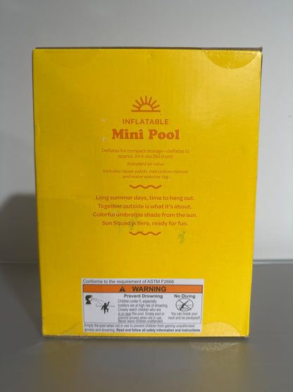 Sun Squad Inflatable Mini Pool – 27in Kids Toddler Pool