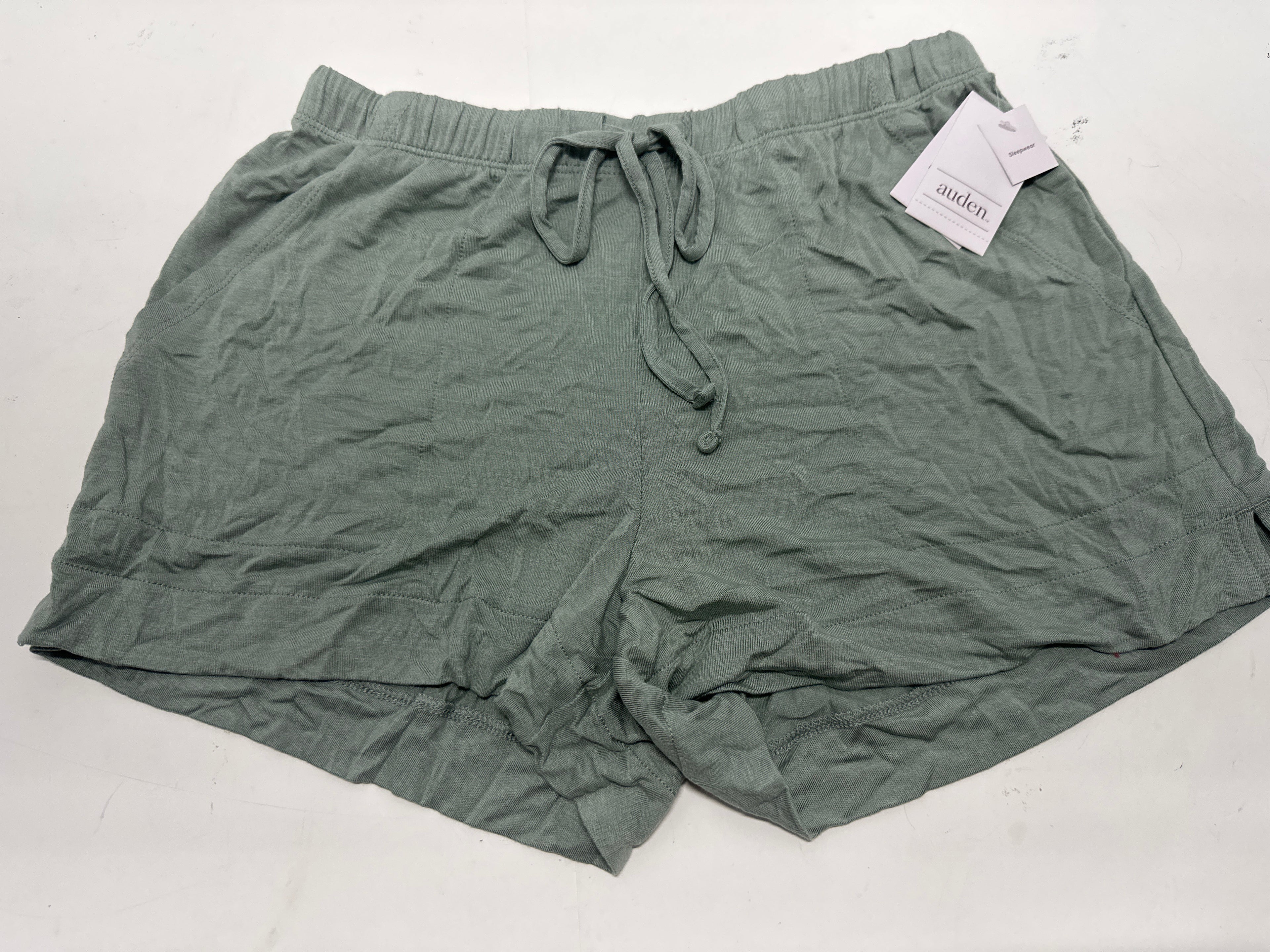 Auden Women's Cloud Knit Sleep Shorts Green Dreamy Soft Lounge Pajama