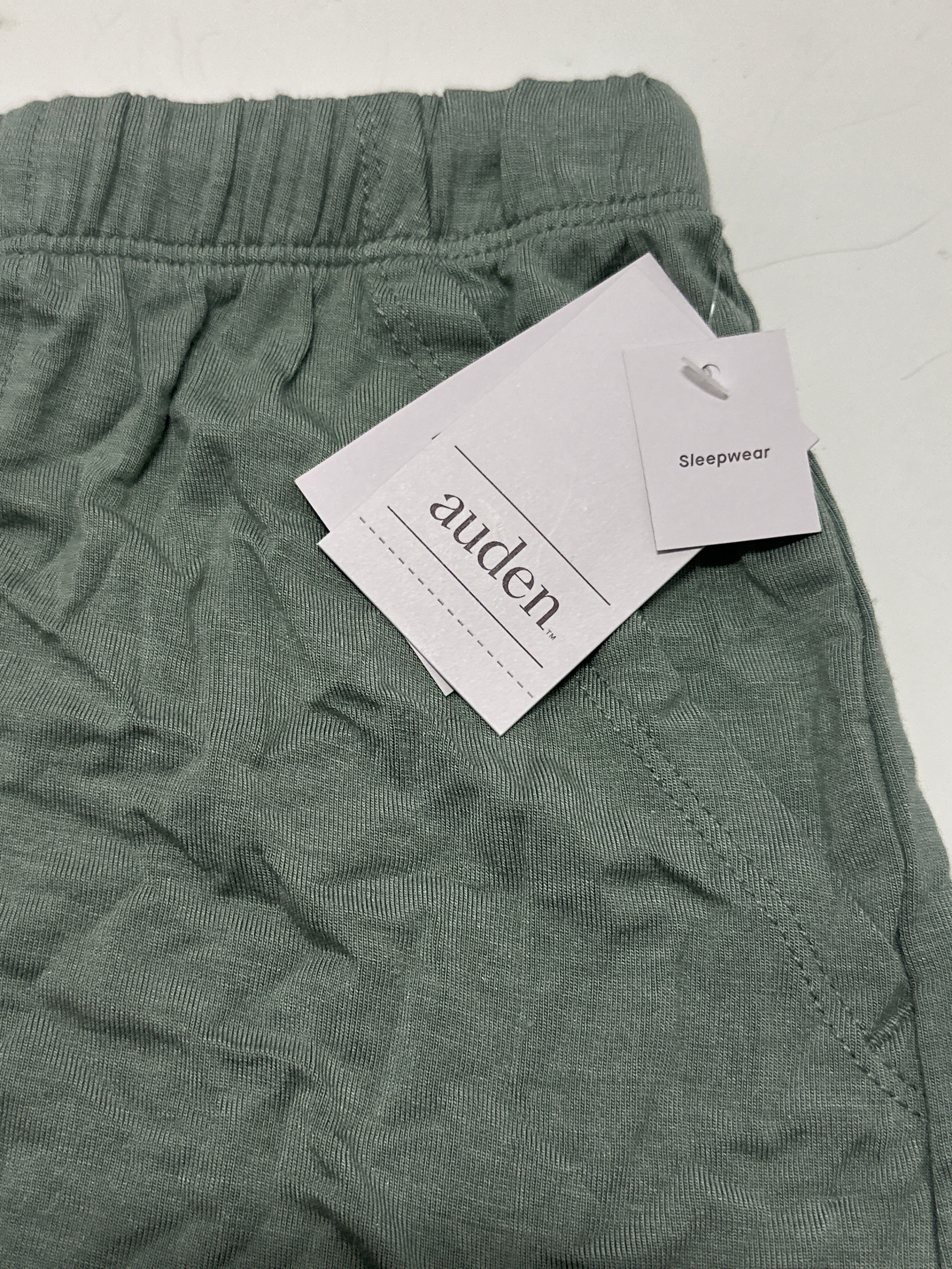 Auden Women's Cloud Knit Sleep Shorts Green Dreamy Soft Lounge Pajama
