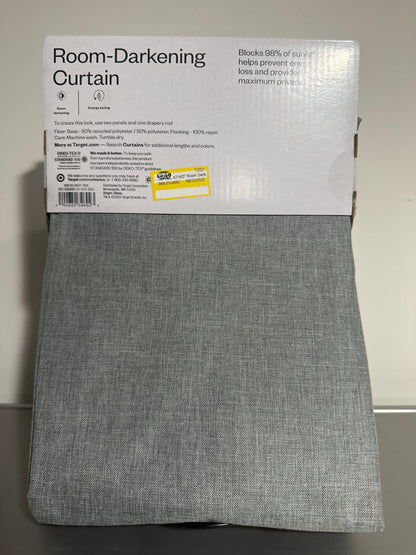 42"x63" Room Darkening Heathered Window Curtain Panel Gray - Room Essentials™