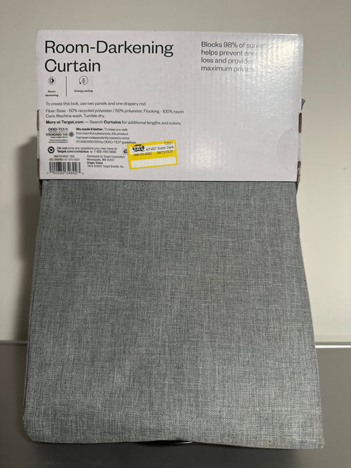 42"x63" Room Darkening Heathered Window Curtain Panel Gray - Room Essentials™