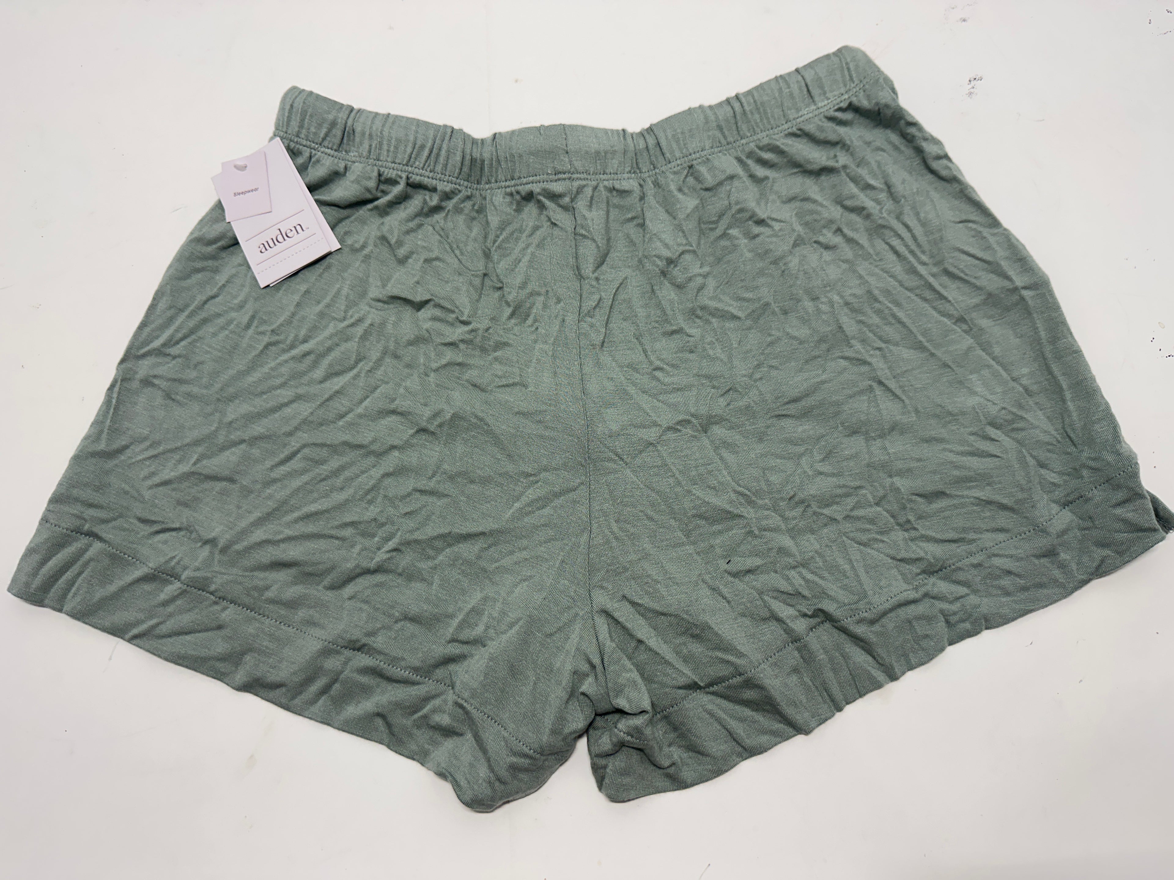 Auden Women's Cloud Knit Sleep Shorts Green Dreamy Soft Lounge Pajama