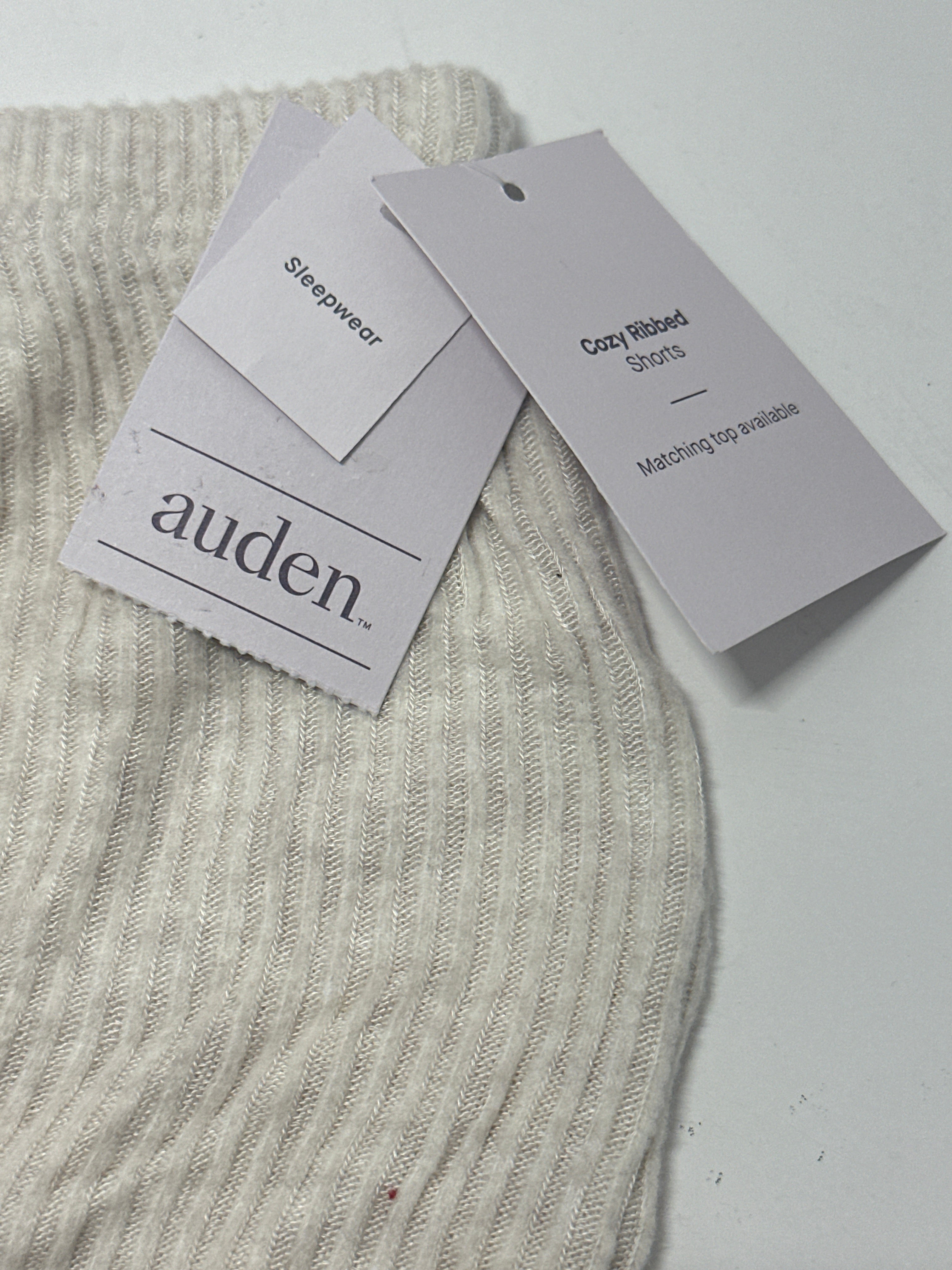 Auden Cozy Ribbed Sleep Shorts Ivory Women's Lounge Pajama Bottoms