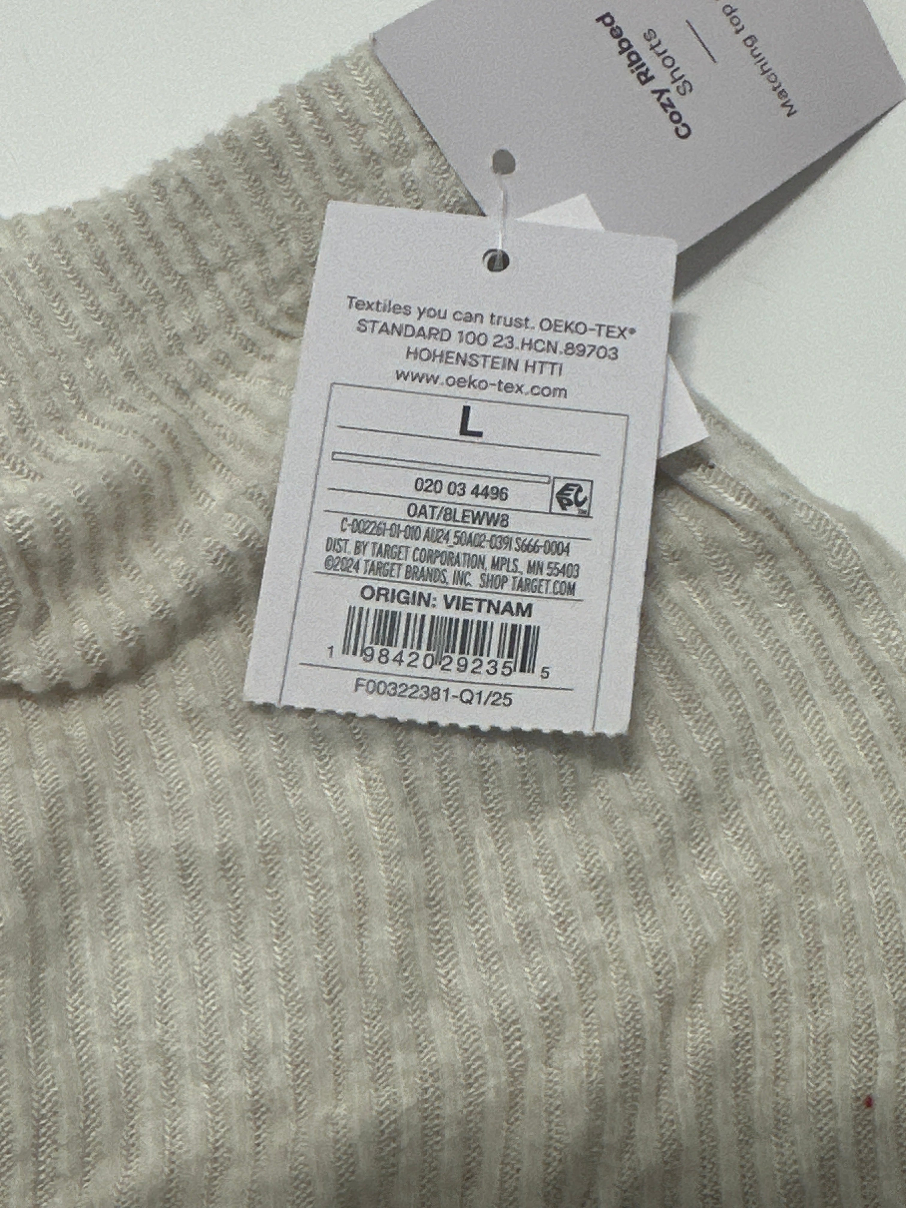 Auden Cozy Ribbed Sleep Shorts Ivory Women's Lounge Pajama Bottoms