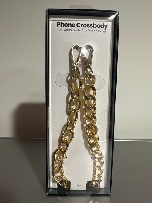 Hello Lux Phone Crossbody Mixed Link Gold Chain
