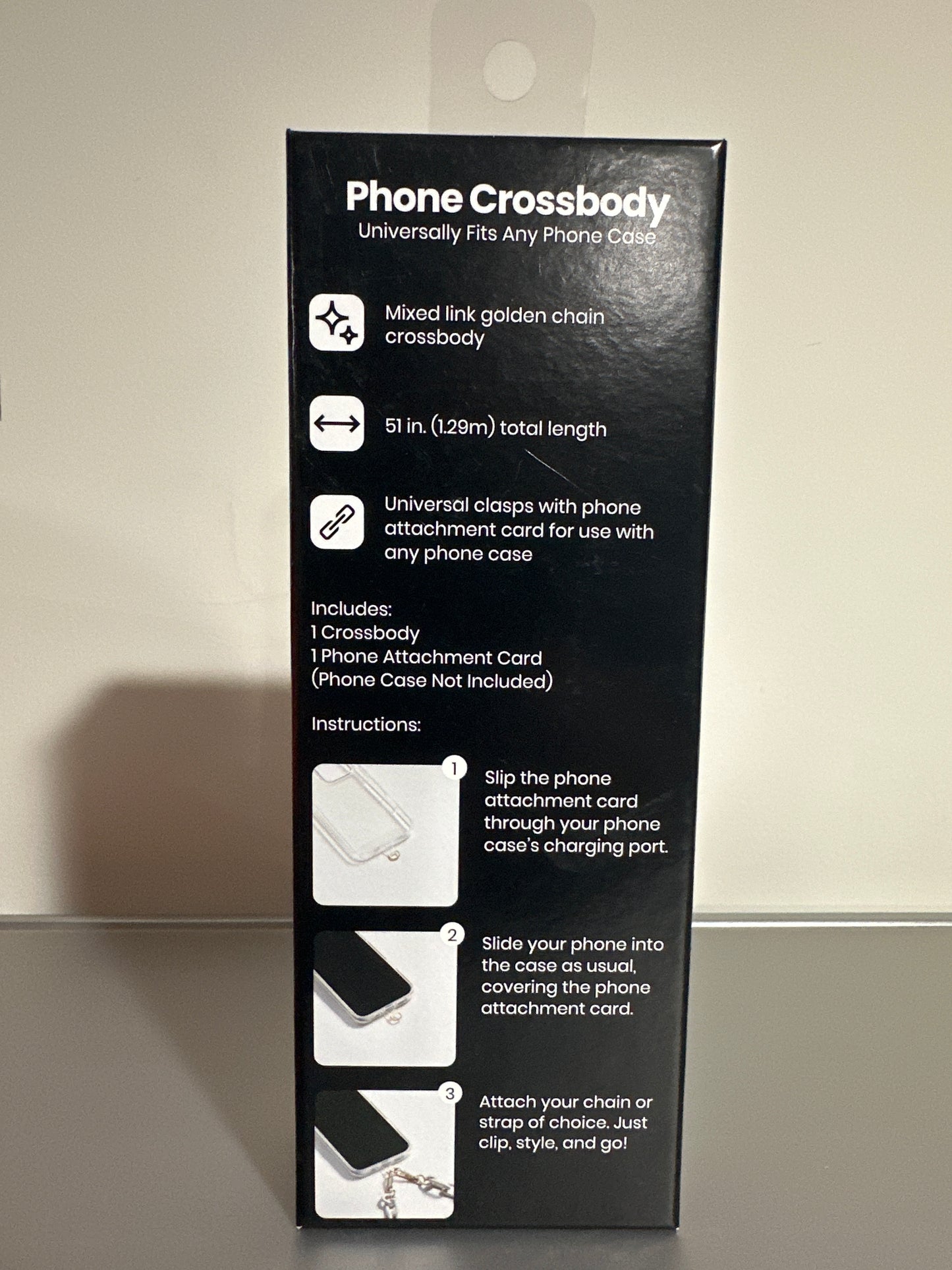 Hello Lux Phone Crossbody Mixed Link Gold Chain