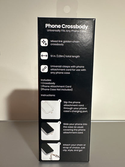Hello Lux Phone Crossbody Mixed Link Gold Chain