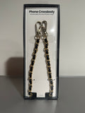 Hello Lux Phone Crossbody Golden Chain with Black Faux Leather