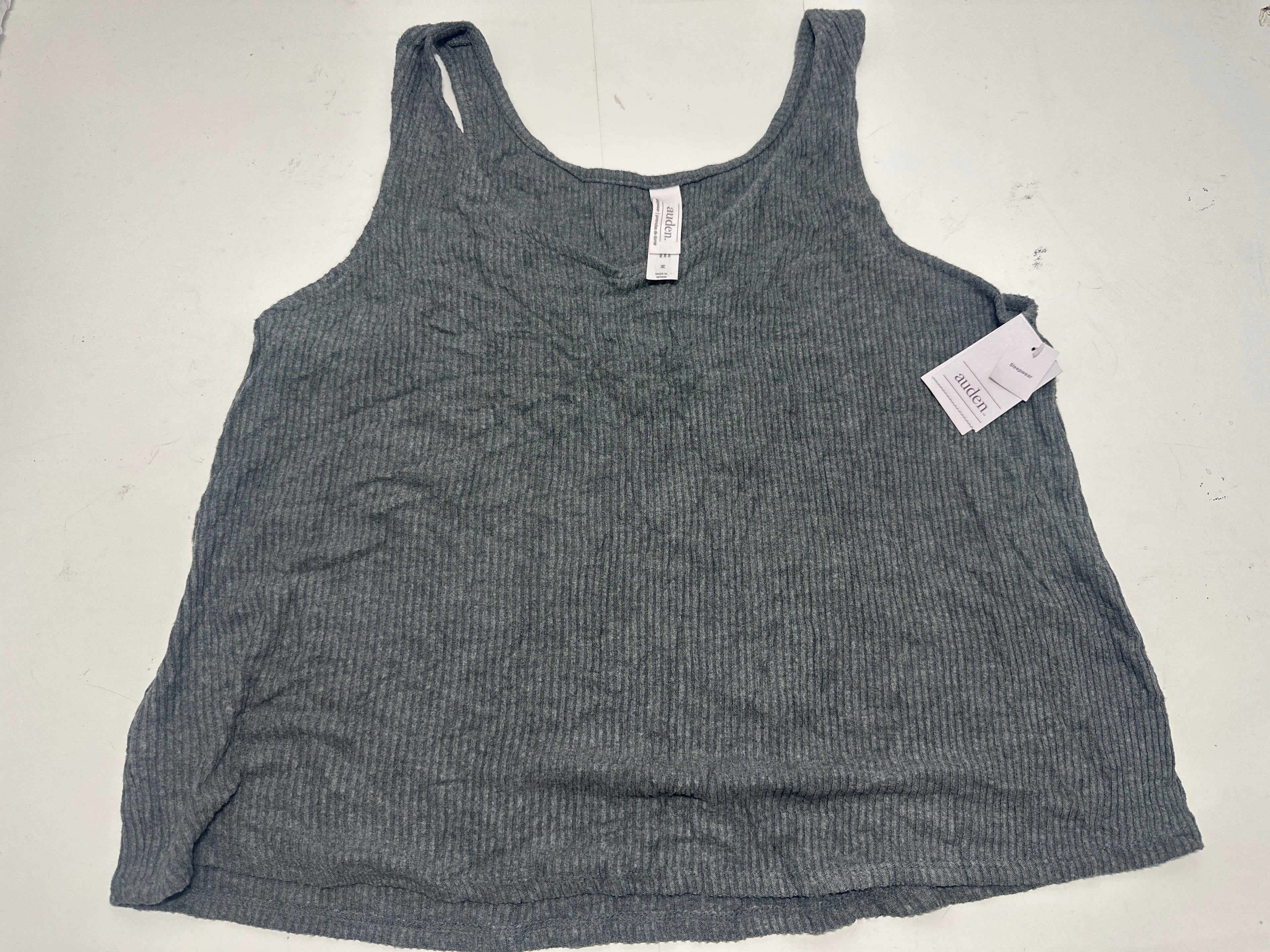 Auden Cozy Ribbed Sleep Tank Dark Gray Women's Lounge Pajama Top