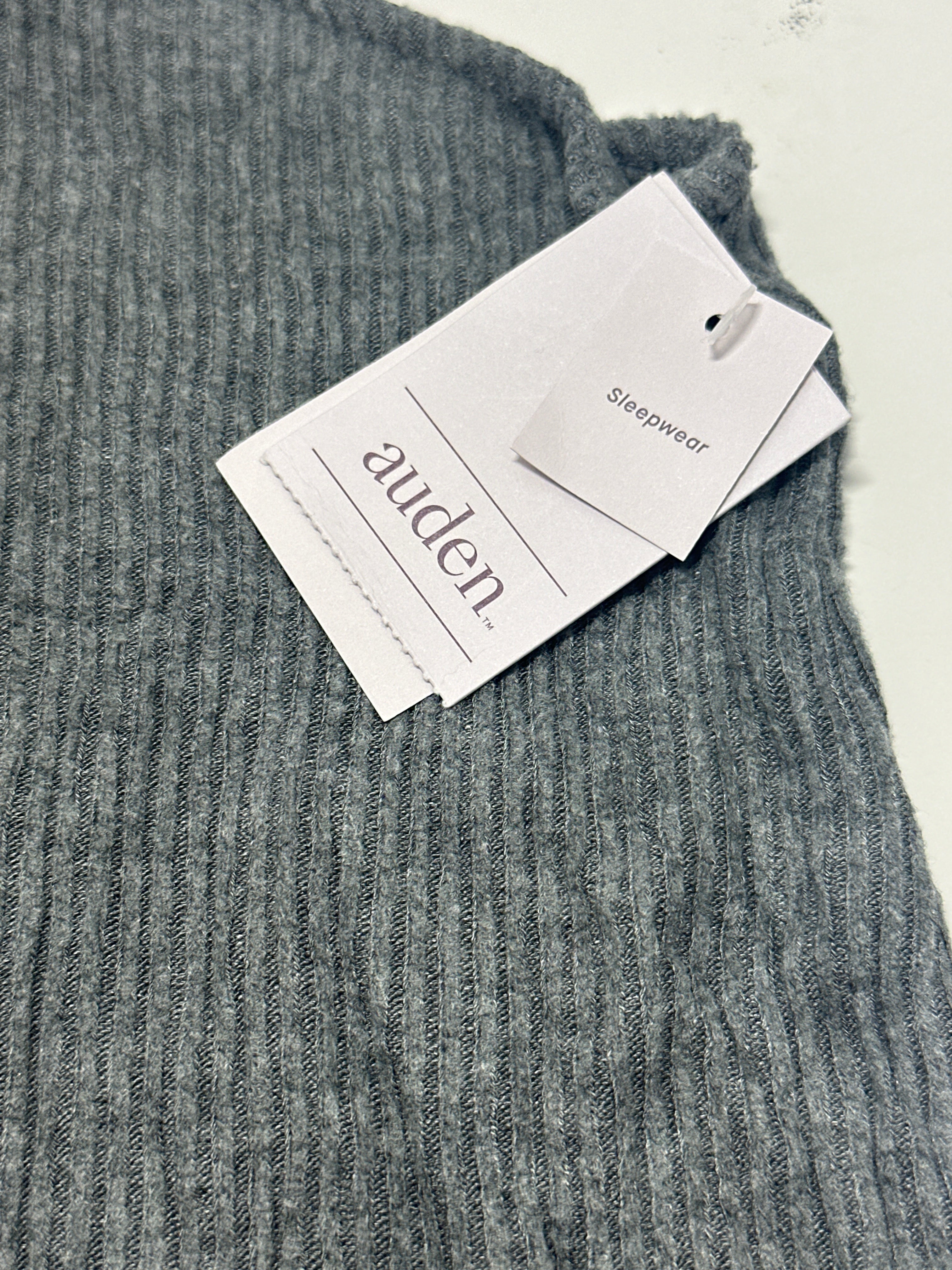 Auden Cozy Ribbed Sleep Tank Dark Gray Women's Lounge Pajama Top