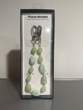 Hello Lux Phone Wristlet Green Stone Beaded Chain