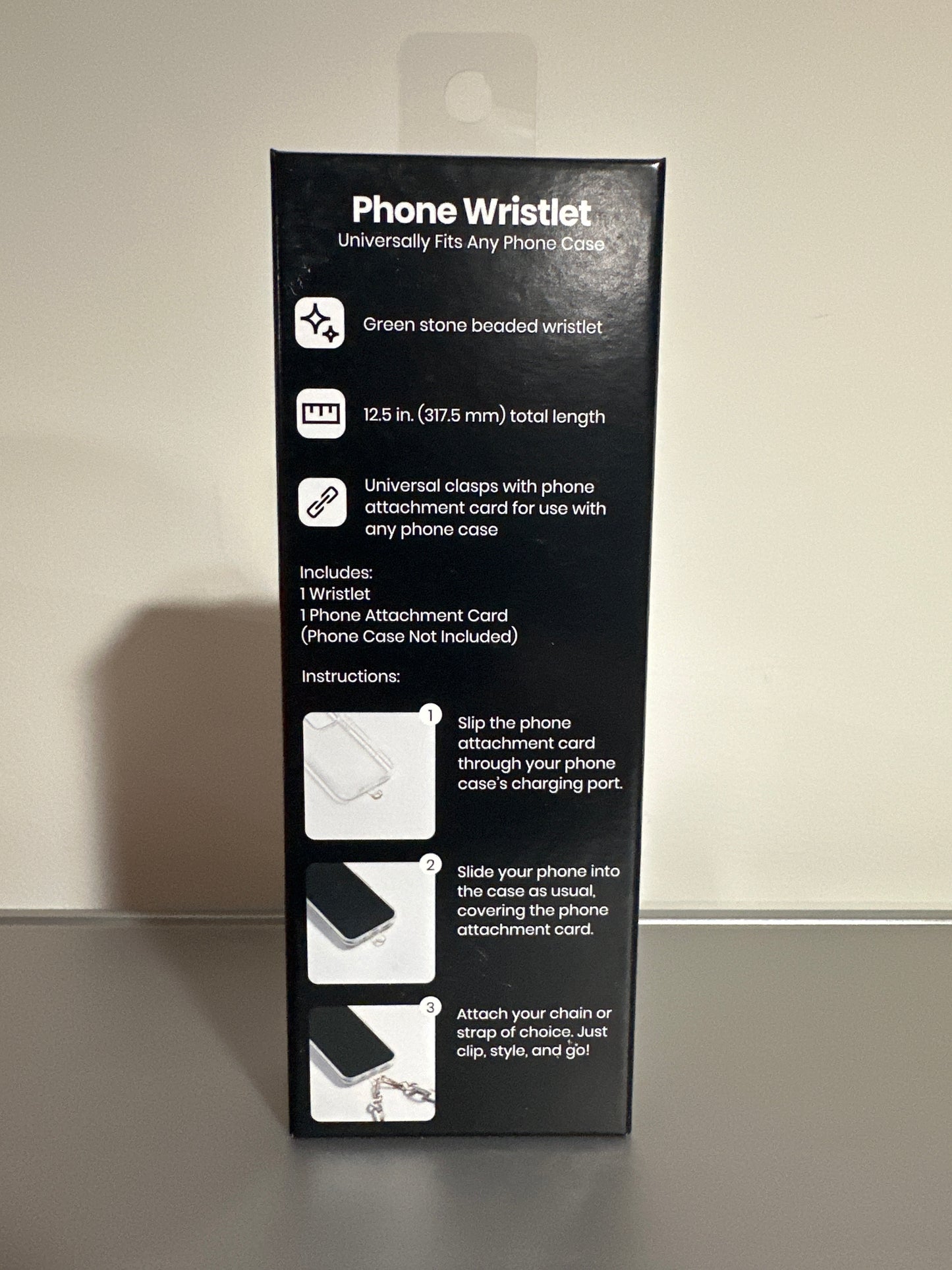 Hello Lux Phone Wristlet Green Stone Beaded Chain