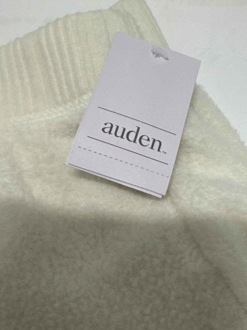 Auden Women's Cozy Fleece Jogger Pajama Pants Ivory Large