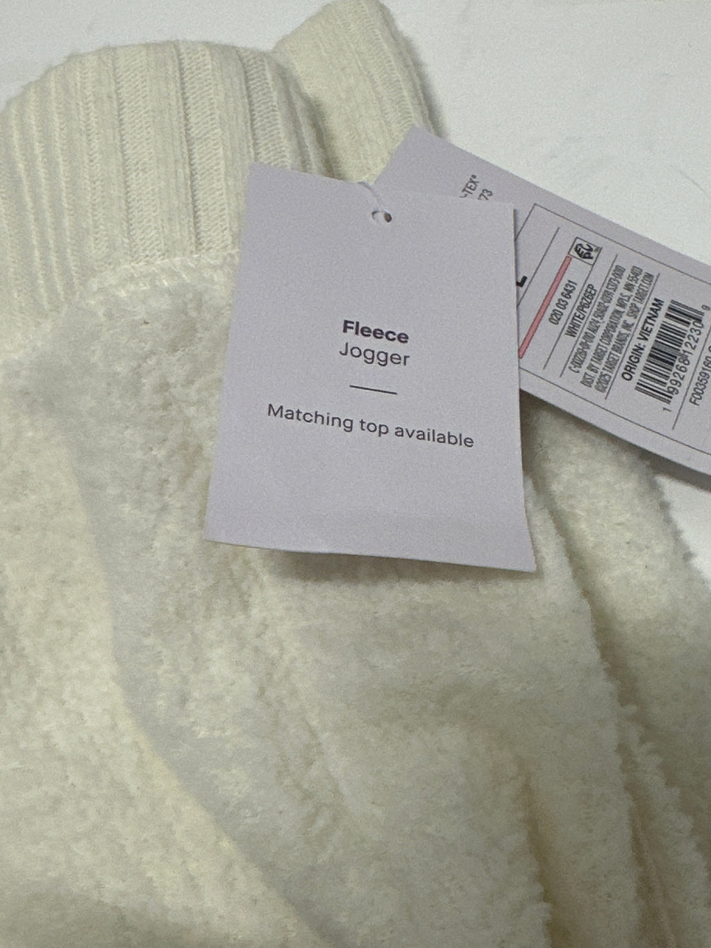 Auden Women's Cozy Fleece Jogger Pajama Pants Ivory Large