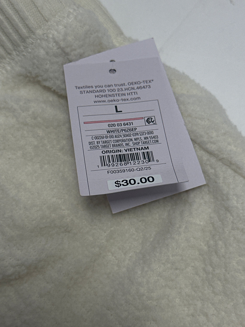 Auden Women's Cozy Fleece Jogger Pajama Pants Ivory Large