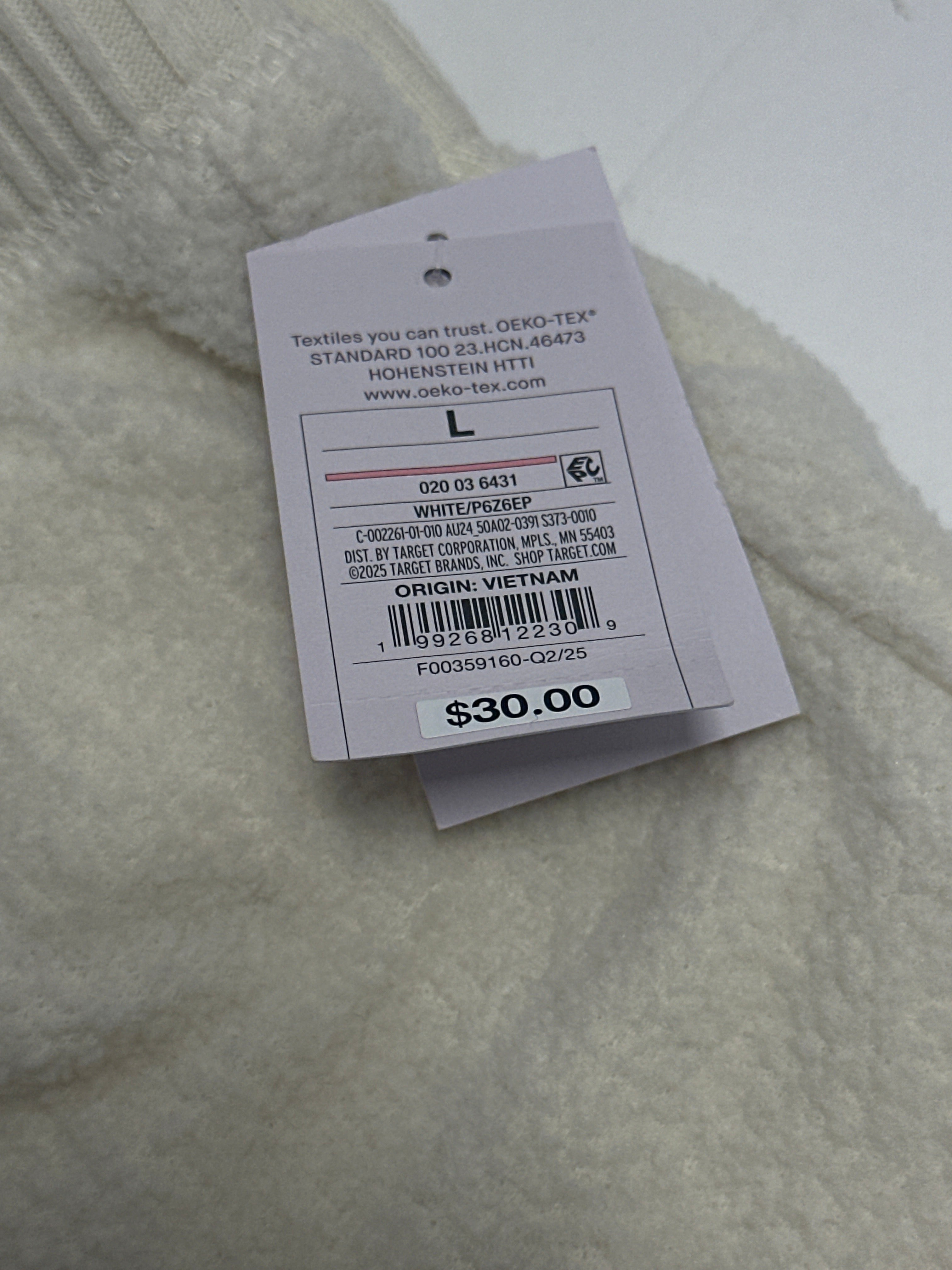 Auden Women's Cozy Fleece Jogger Pajama Pants Ivory Large