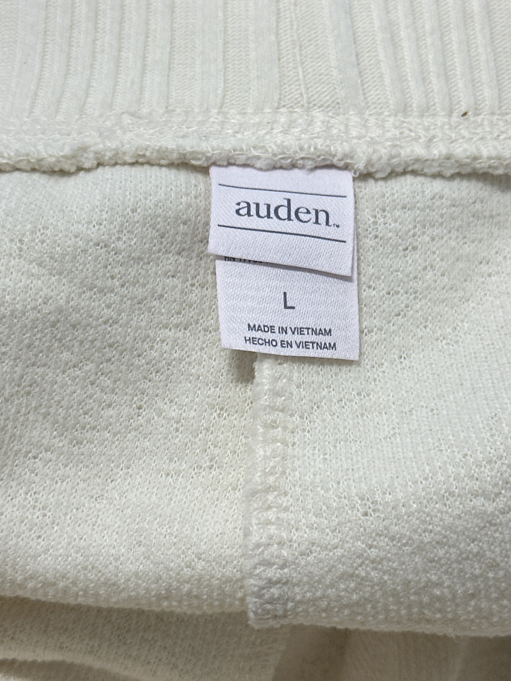Auden Women's Cozy Fleece Jogger Pajama Pants Ivory Large