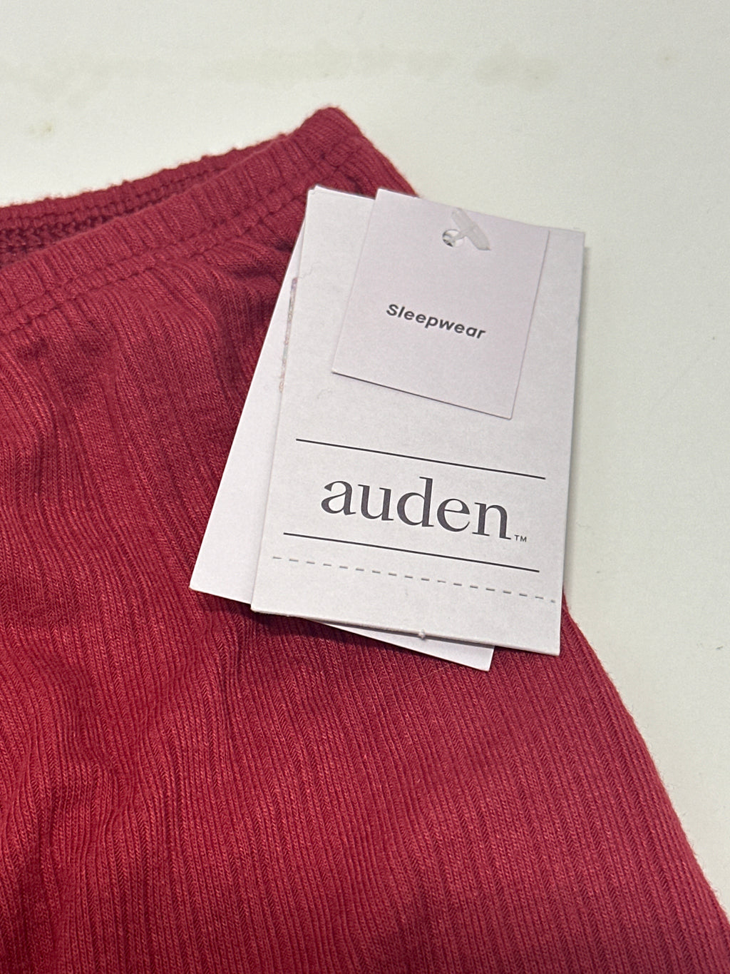 Auden women's red soft ribbed sleepwear pants size XL