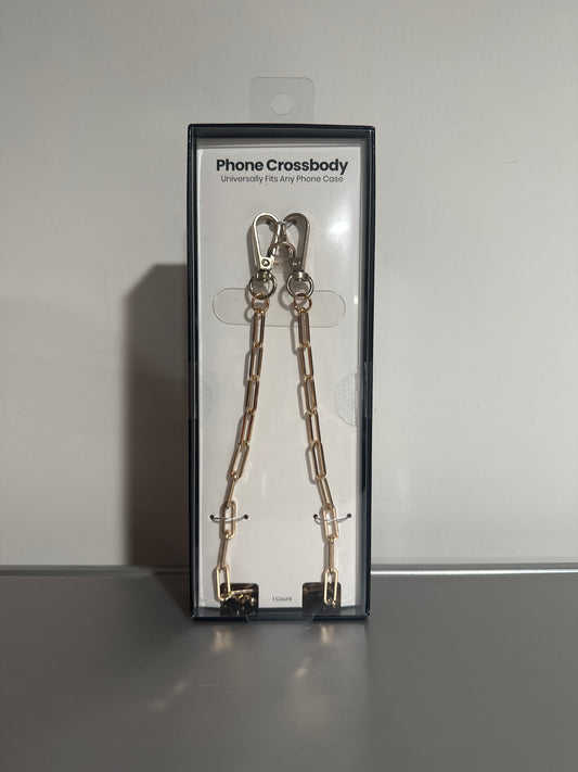 Hello Lux Phone Crossbody Golden Paper Clip Chain