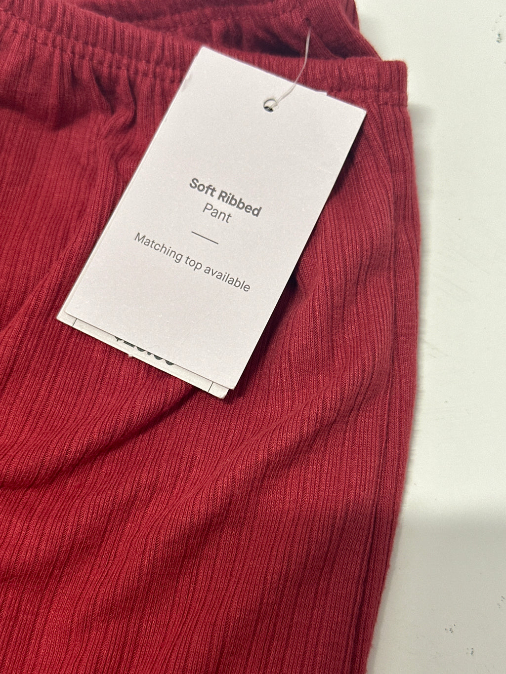 Auden women's red soft ribbed sleepwear pants size XS